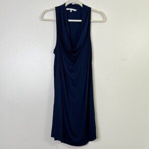 Trina Turk Stretch Jersey Knit Cowl Neck Flowy Loose Longline Tunic Mini Dress